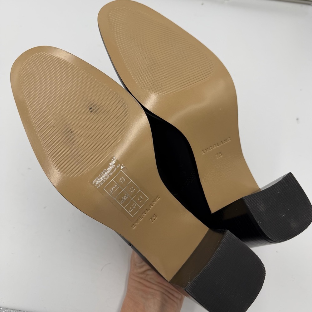 Everlane Black Leather The Outlaw Mule Slide Heel in Size 7.5 - Picture 11 of 15